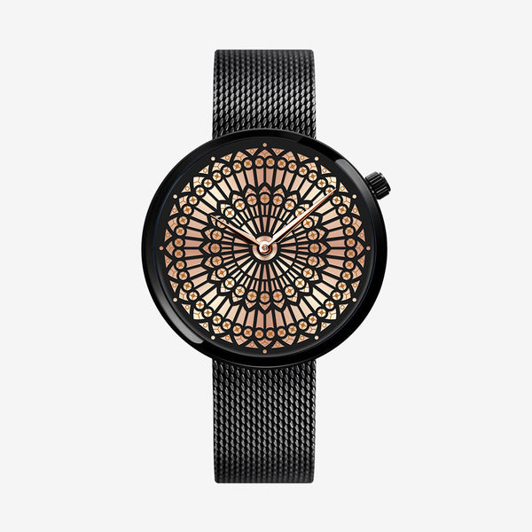 Shengke women's steel mesh waterproof quartz watch