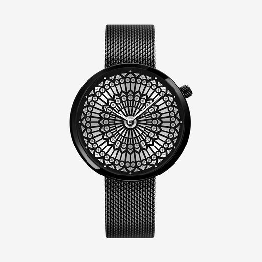 Shengke women's steel mesh waterproof quartz watch
