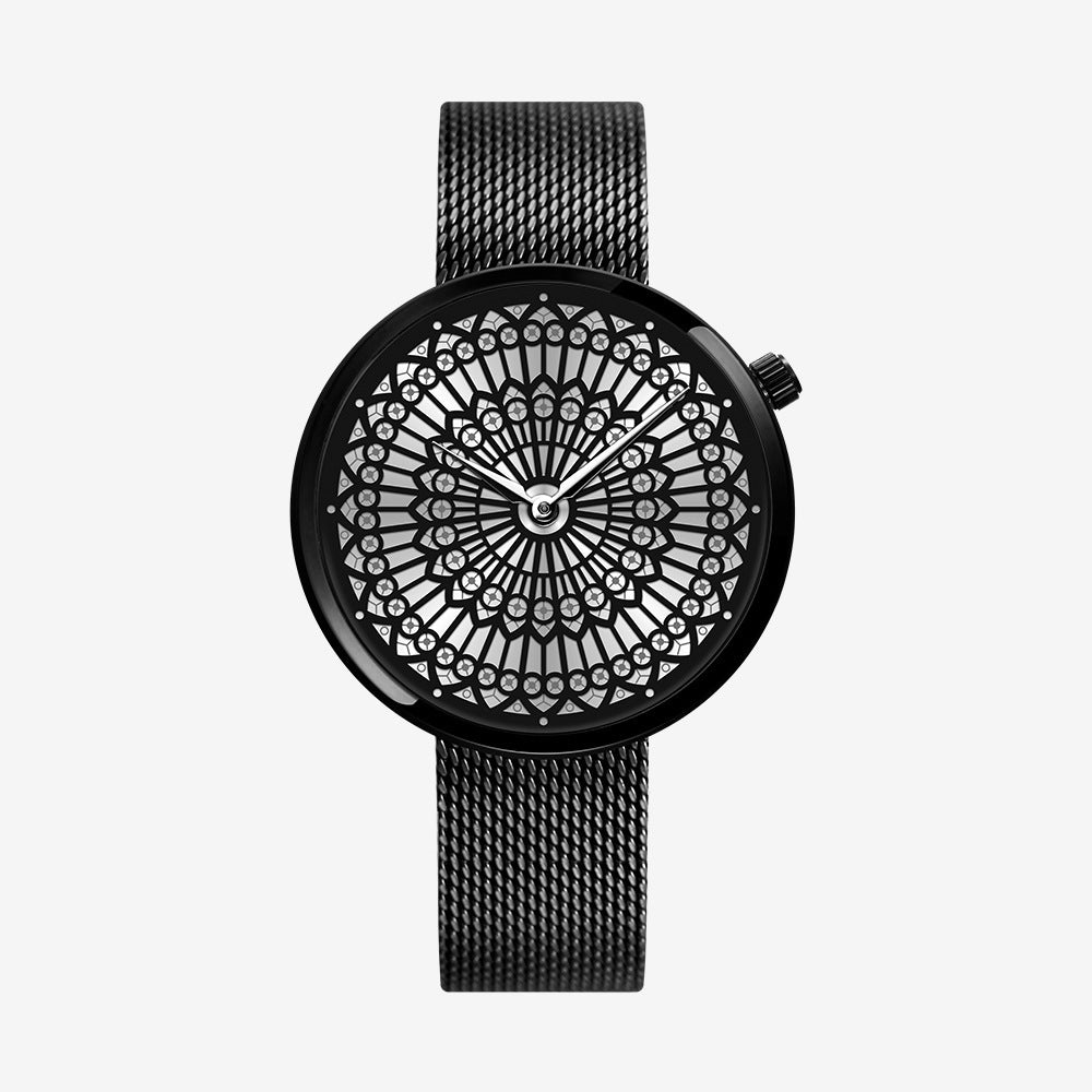 Shengke women's steel mesh waterproof quartz watch