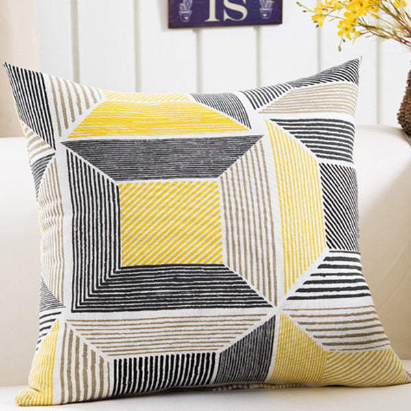 Plush Geometric Sofa Pillowcase - Stuffs & Savers