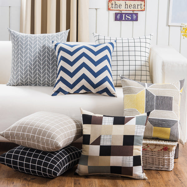 Plush Geometric Sofa Pillowcase - Stuffs & Savers