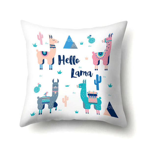 Creative Alpaca Polyester Pillow Cover