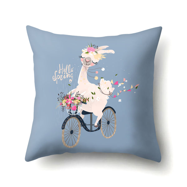 Creative Alpaca Polyester Pillow Cover
