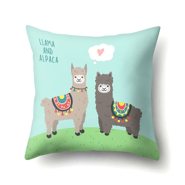 Creative Alpaca Polyester Pillow Cover