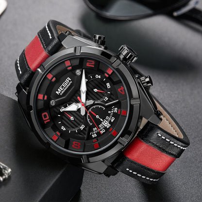 MEGIR Mens Waterproof Luminous Quartz Watch