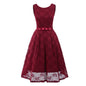 Robe longue sans manches en dentelle pour femme – Col rond, élégante pour demoiselle d'honneur et soirée