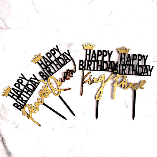 HBD King Queen Acrylic Cake Insert
