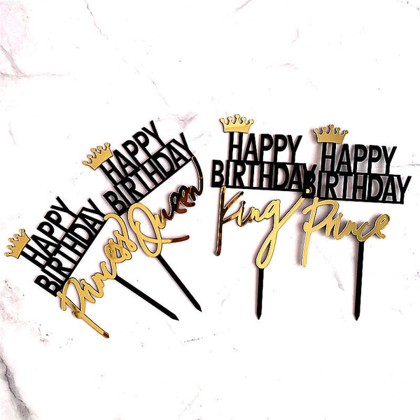 HBD King Queen Acrylic Cake Insert