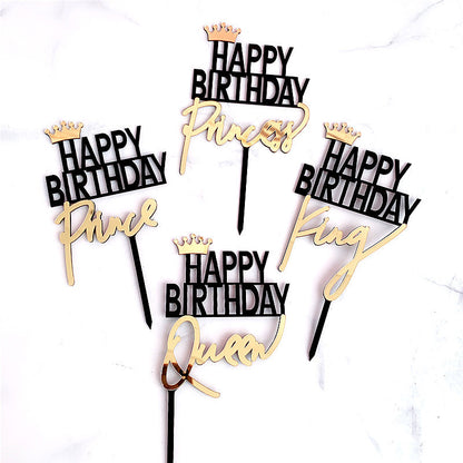 HBD King Queen Acrylic Cake Insert