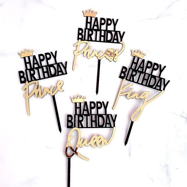 HBD King Queen Acrylic Cake Insert