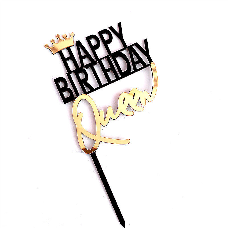 HBD King Queen Acrylic Cake Insert
