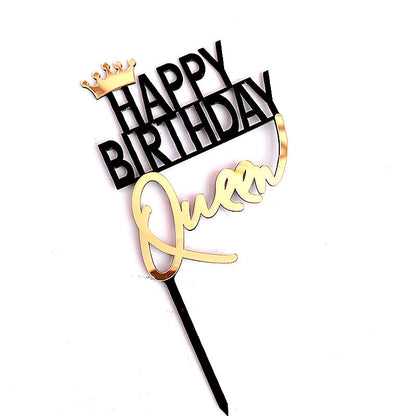 HBD King Queen Acrylic Cake Insert