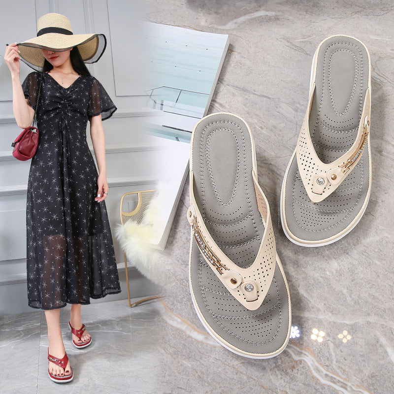 Women'S Metal Buckle Net Sandals