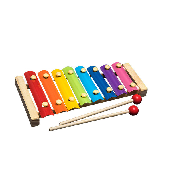 Wooden Toys Rattles Educational Toy Rainbow Blocks Montessori Baby Colorful Kids Music - Stuffs & Savers