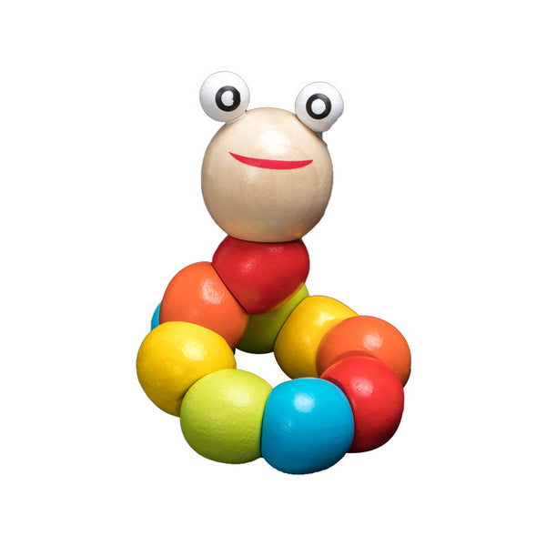 Wooden Toys Rattles Educational Toy Rainbow Blocks Montessori Baby Colorful Kids Music - Stuffs & Savers