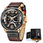 LIGE Men's Multifunction Sports Waterproof Watch