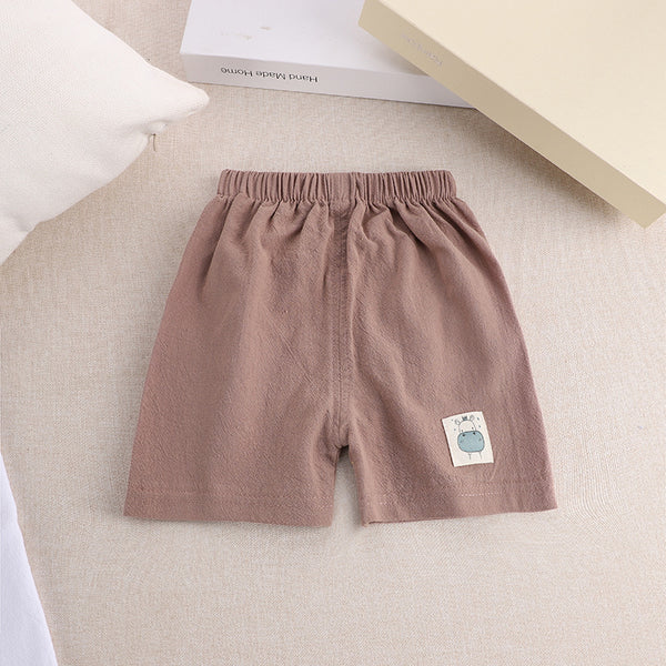 Korean Cotton Linen Kids Summer Shorts