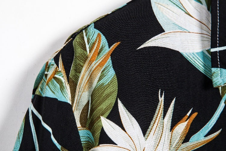 Men's Casual Short-sleeved Floral Shirt