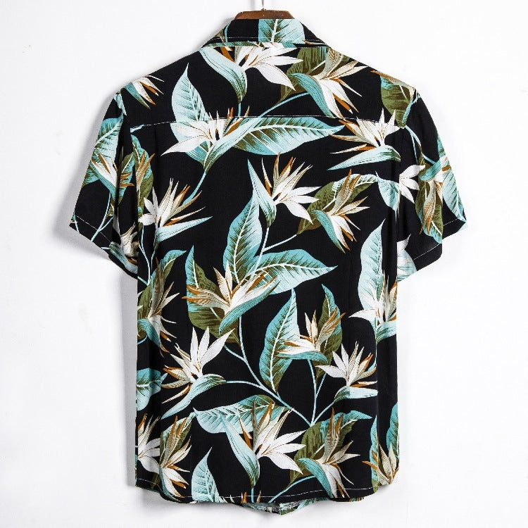 Men's Casual Short-sleeved Floral Shirt