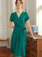 ELUGGLE Summer V-Neck French Style Dress