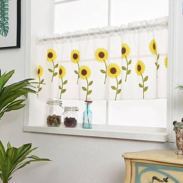 Explosion Style Daisy Towel Embroidered Curtain Bedroom Living Room Curtain Window Screen