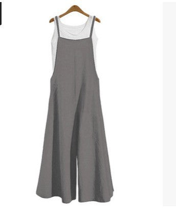 Simple suspender jumpsuit