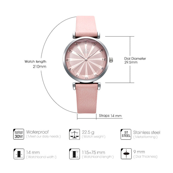 SK shengke glass belt watch