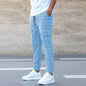 Mens casual Plaid Print Pants