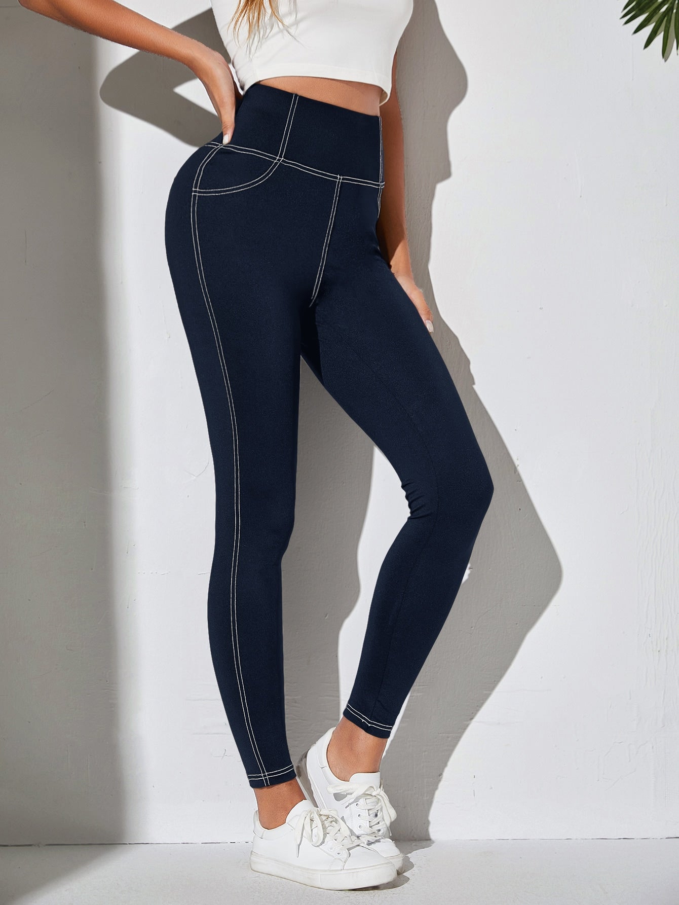 Legging large bande EZwear à surpiqûres