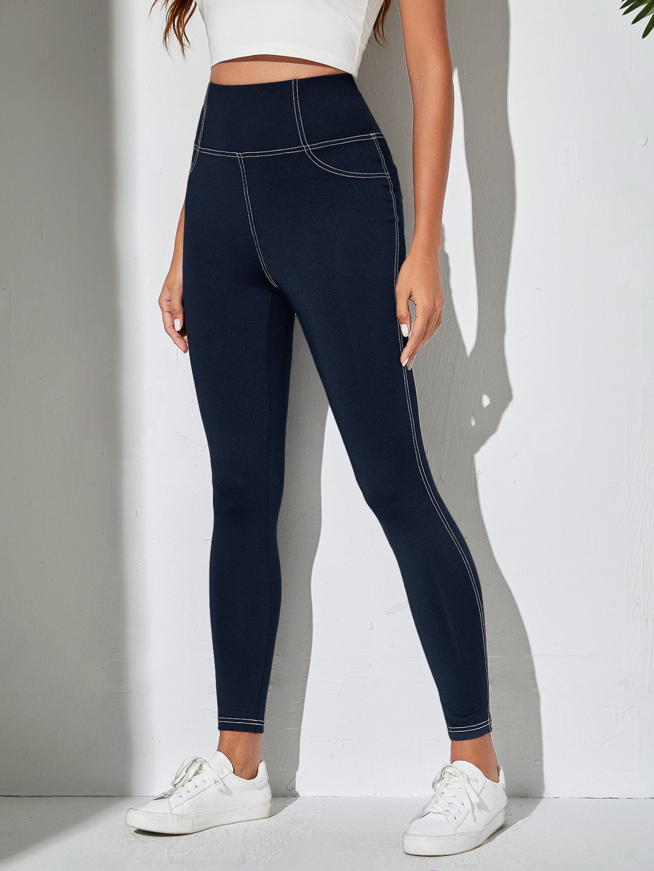 Legging large bande EZwear à surpiqûres