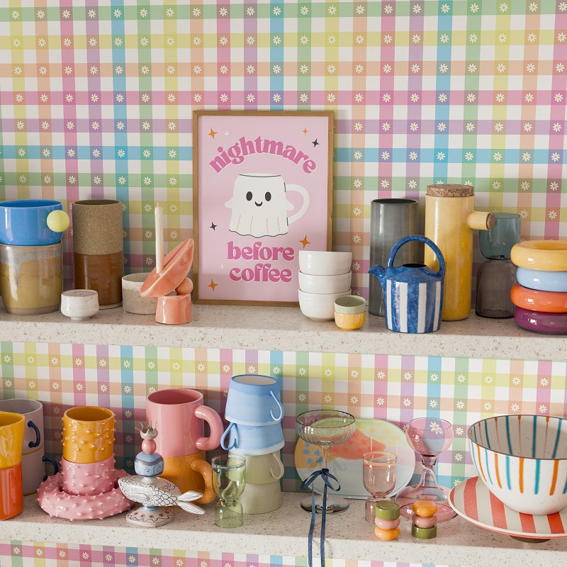 NIGHTMARE BEFORE COFFEE PINK PRINT