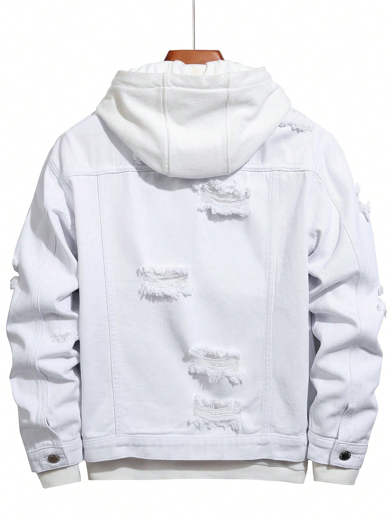 Manfinity EMRG Homme Veste en Jean en Coton Déchiré à Rabat