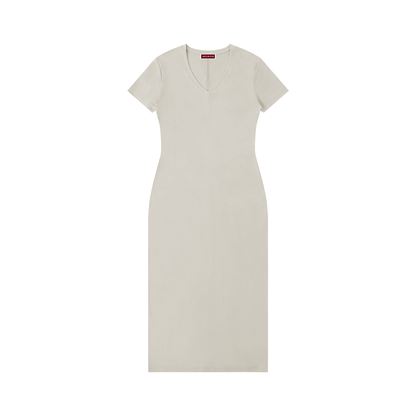 Women's V-Neck Short Sleeve Maxi Dress 260GSM