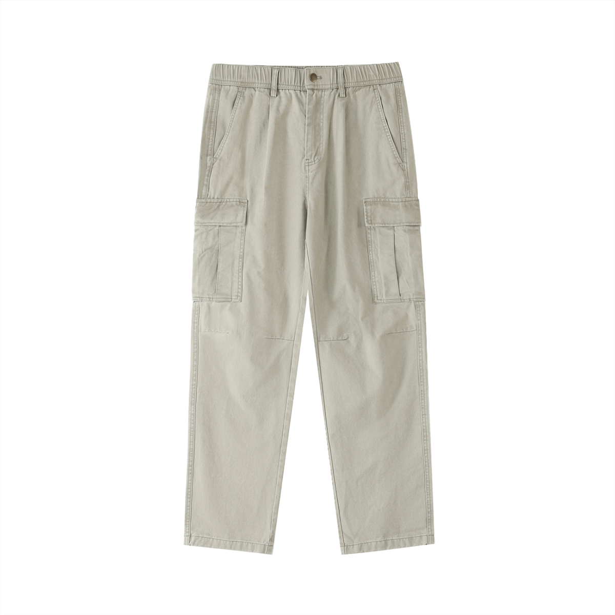 Cotton Elastic-Waist Cargo Pants 300GSM