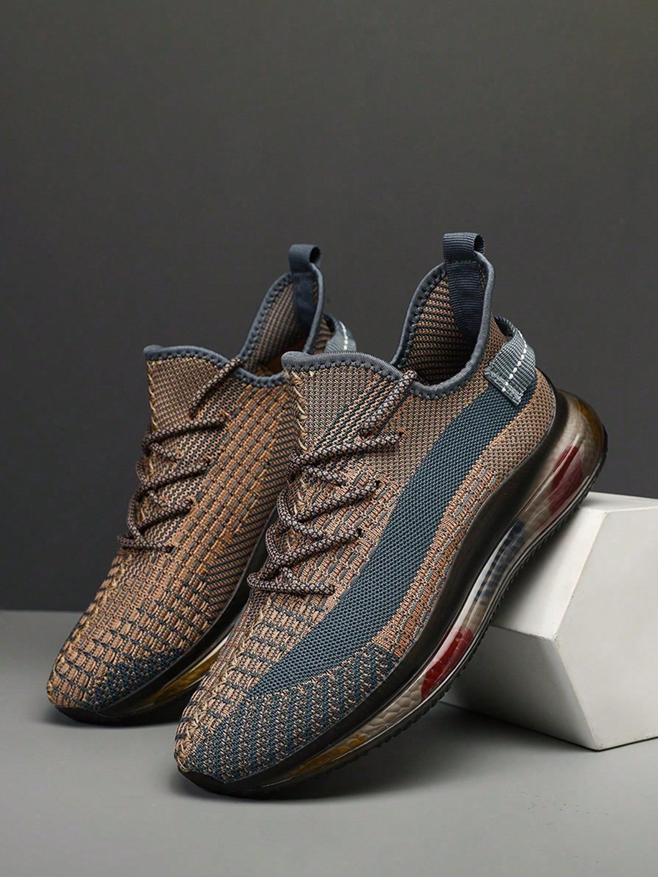 Chaussures de course à lacets pour hommes avec motif lettres, chaussures de sport d'extérieur athlétiques à bout rond