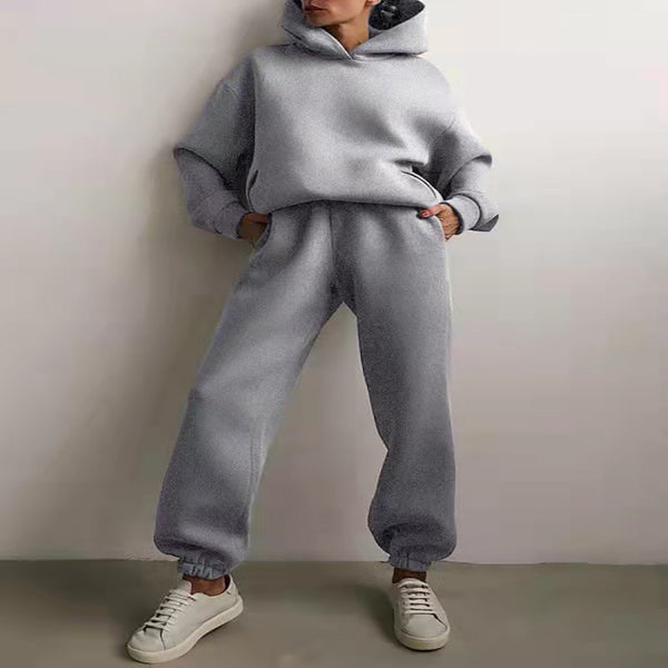 Women's Casual Hooded Sweater Two-piece Suit