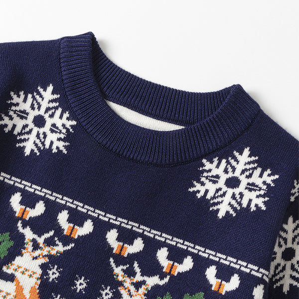 Childrens Pullover Christmas Moose Bottoming Sweater - Stuffs & Savers
