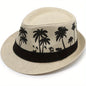 Men's Tropical Palm Tree Pattern Fedora Hat