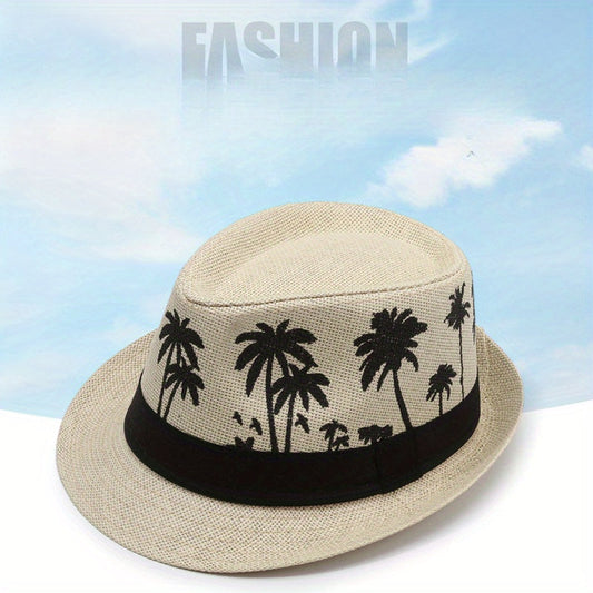 Chapeau Fedora pour hommes à motif palmier tropical