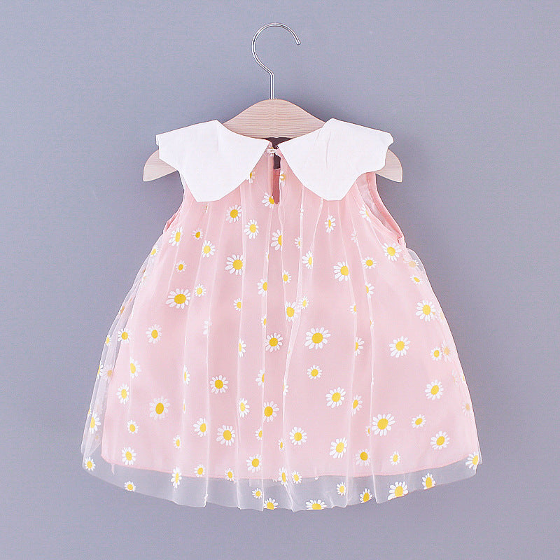 Children’s Mesh Cute Lapel Sleeveless Shirt