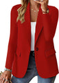 Women's Lapel Button Jacket - Casual Suit Blazer