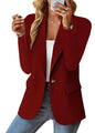 Women's Lapel Button Jacket - Casual Suit Blazer