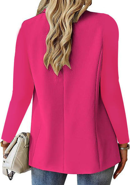 Women's Lapel Button Jacket - Casual Suit Blazer