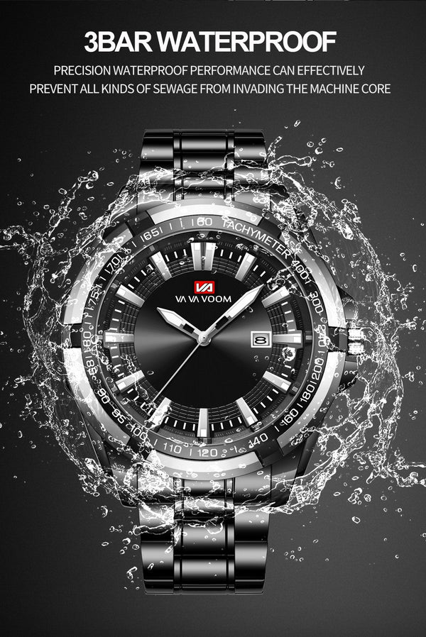 Montre Lumineuse à Ceinture en Acier Sports et Affaires