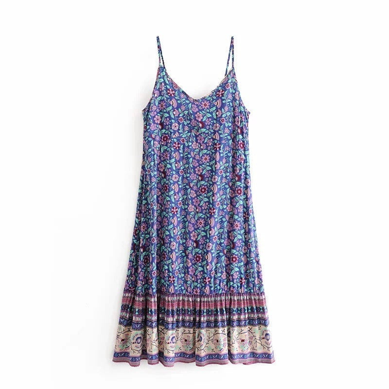 Ethnic suspender skirt