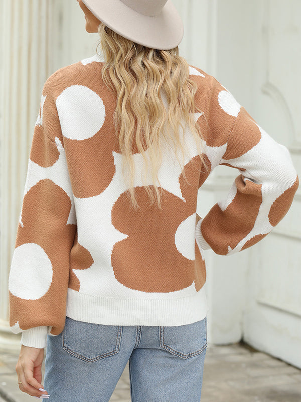 Warm Contrast Color Sweater Women - Stuffs & Savers