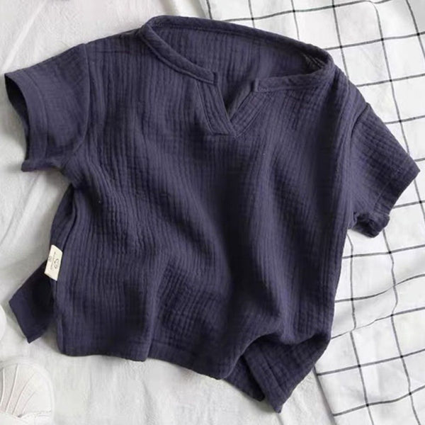 Boys Cotton Short Sleeve Blouse