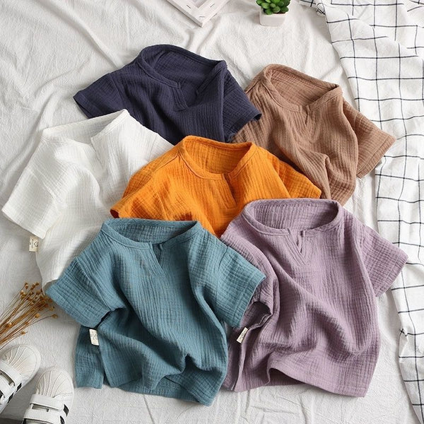 Boys Cotton Short Sleeve Blouse