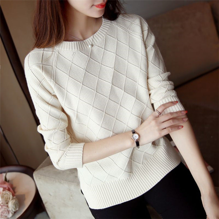 Fashion Loose Sweater Women's Round Neck Pullover Solid Color Long Sleeve Women - Stuffs & Savers