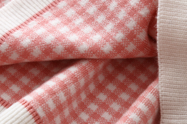 Girls Plaid Knitted Sweater Shirt Dress - Stuffs & Savers